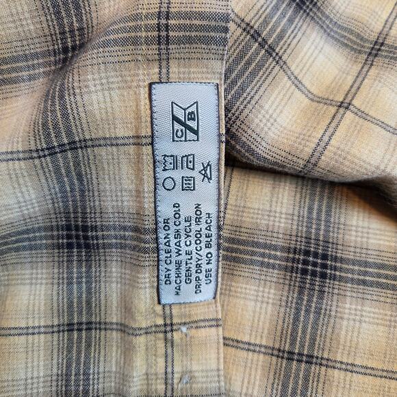 Cutter & Buck Men’s 4XT Yellow Black Plaid Flannel Button Shirt - Picture 4 of 11